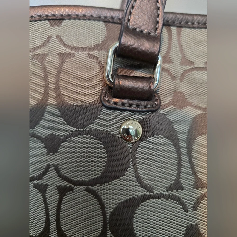Coach Signature Canvas Brown Tote Bag